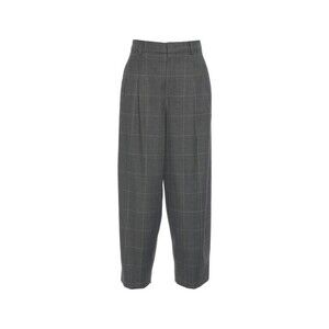 Rossi High-Waisted Trousers With Pleats And Classic Check Pattern - NWT